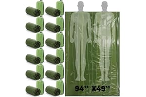 Mixweer 12 Pcs Emergency Sleeping Bag Portable Survival Thermal Bivy Sack Lightweight Emergency Shelter for Homeless People Waterproof Bivy Bag for Camping Hiking Adventure Outdoor, Green