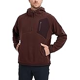 M MAELREG Hoodies for Men Quarter Zip Hooded Pullover Heavyweight Warm Microfleece Golf Polar Fleece Sweatshirt for Men