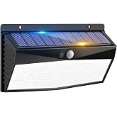 Peasur 368 LED Solar Motion Sensor Lights Outdoor Waterproof with 3 Modes | 1 Pack, Cool White, Black Frame, Solar Powered, Security Lighting for Outside Yard Wall Garden Backyard Garage