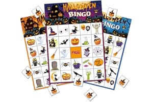 OMGOUUE Halloween Bingo Game Party Supplies For Kids 24 Player