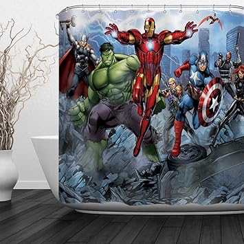 Amazon Com Baccessor Super Hero Shower Curtain Spider Man Hulk