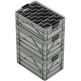 SIDIO Pro Pack, HD Stackable Storage Bins with Lids &amp; Dividers, Aircraft | Includes 2 full-size &amp; 1 half-size crates, lids &amp; dividers, durable organizer for home, garage &amp; outdoor use, USA made