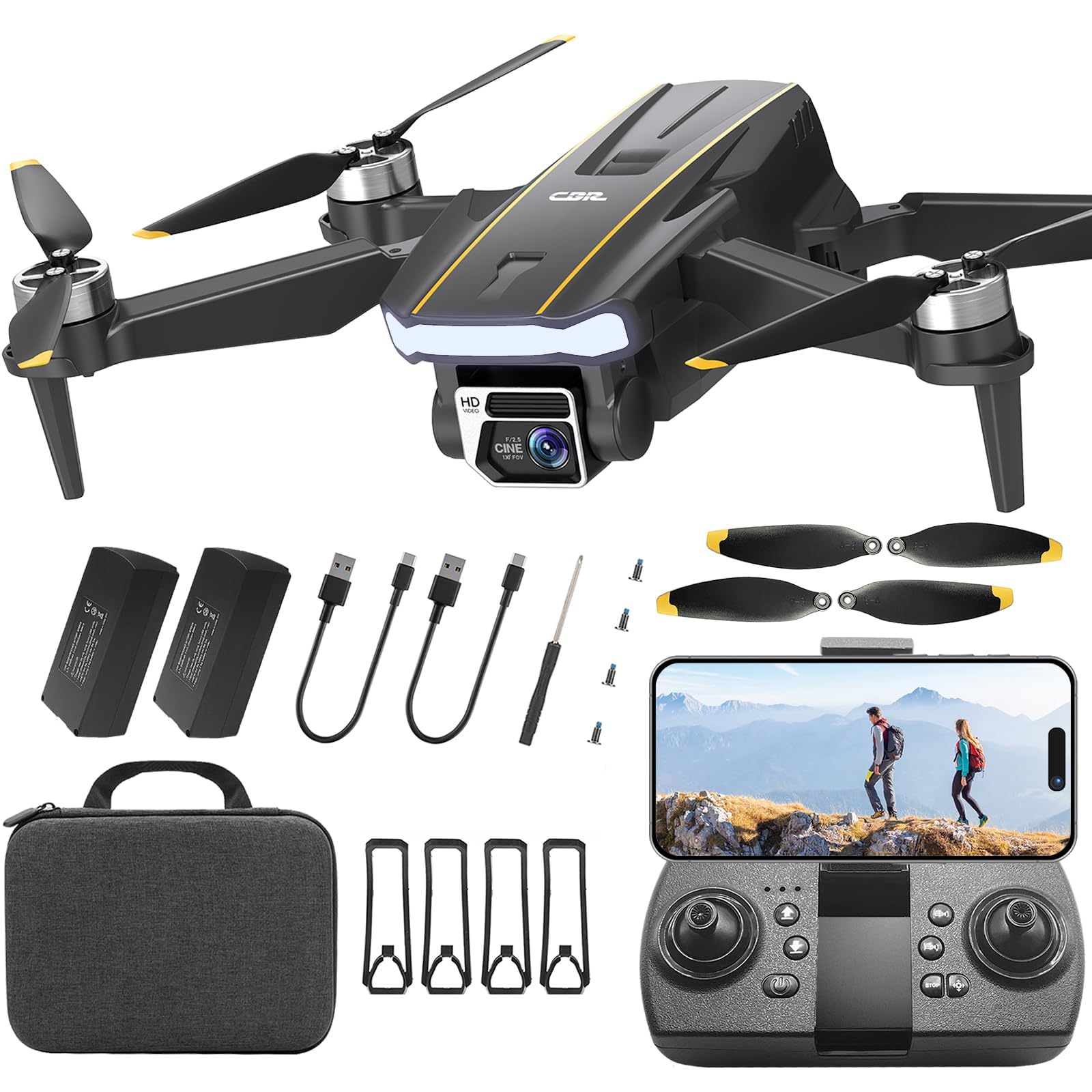 CHUBORY A68 Pro FPV Drone with Camera for Adults & Void Noir Essence Black