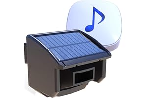 Htzsafe Solar Driveway Alarm System-1/4 Mile Long Transmission Range-Solar Powered No Need Replace Batteries- Outdoor Weatherproof Motion Sensor&Detector DIY Security Alert System