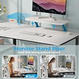 GreenForest 100cm Computer Desk with Monitor Stand and Reversible Shelves view 4