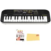 Casio SA-51 Casiotone 32-Key Mini Keyboard - Black Bundle with Key Stickers and Austin Bazaar Polishing Cloth