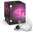 Philips Hue Lightguide Ellipse Smart LED Bulb – Handblown Glass - Color Changing Light - Compatible with Amazon Alexa, Apple HomeKit and Google Assistant - Bluetooth and Hue Bridge Compatible