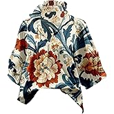 SHENHE Women's Plus Size Dressy Casual 3/4 Sleeve Floral Blouse V Neck Fall Going Out Top Blouse