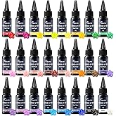 UV Resin, 24 Colors UV Curable Hard Resins, Colored&Fast Curing&Odorless and Clear UV Resins kit for Crafts, Jewelry Making, Colored Resin Casting and Coating(20g/0.68oz Each)