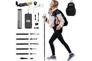 SmartstickX Collapsible Tactical Walking Stick with LED Light, USB Charging, Cork Grip, and Survival Tools – Aircraft Aluminum Trekking Pole for Hiking, Camping, Outdoors & Self Defense
