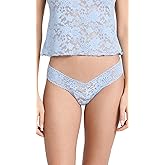 hanky panky Women's Daily Low Rise Thong, Fresh Air, Blue, One Size