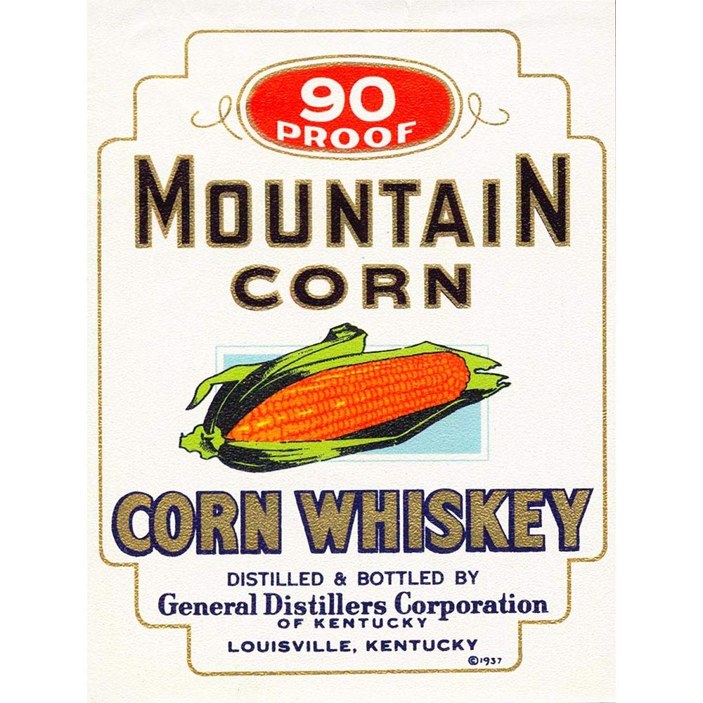 Wee Blue Coo Vintage Advert Alcohol Label Mountain Corn Whiskey Art Print Poster Wall Decor 12X16 Inch