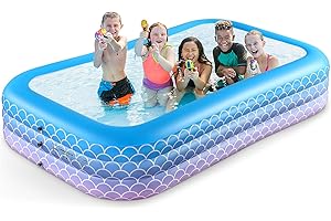 Sunrio 2025 Upgrade Inflatable Pool for Kids and Adults-120"*72"*22" Full-Sized Inflatable Swimming Pool Leakproof Blow Up Above Ground for Backyard Outdoor Garden Summer Water Party Pink