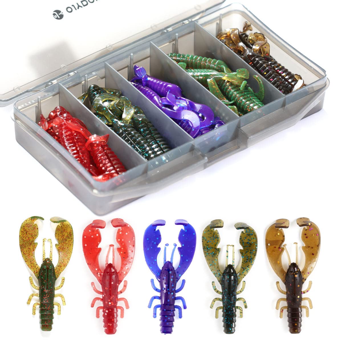 OJY&DOIIIY Crawfish Lures for Bass Fishing,TRD Soft Plastic Fishing Lures,Crayfish Lure for Ned Rig 35 PCs