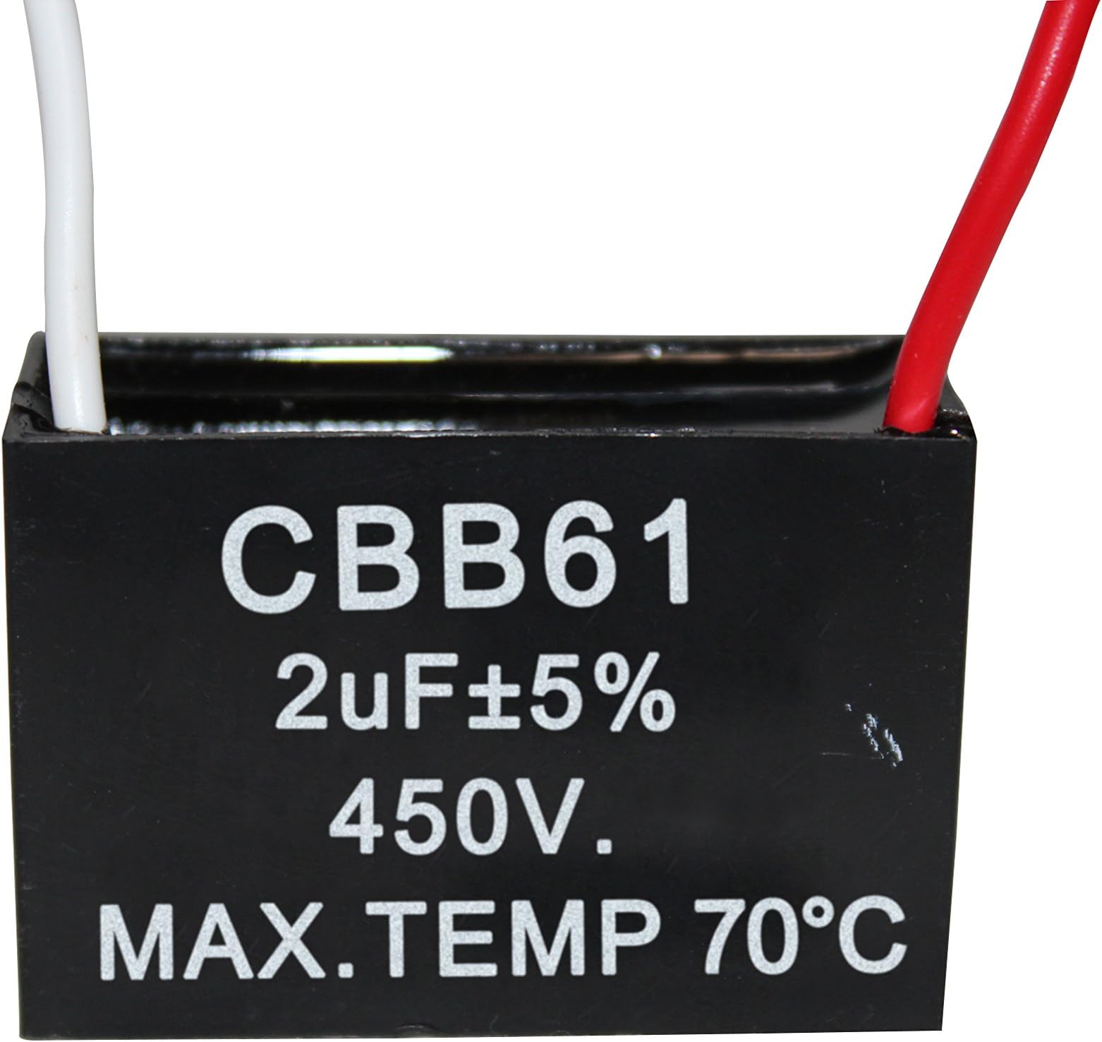 CompStudio 1PC 450V 2UF CBB61 Terminal Ceiling Fan Motor Running Rectangle Capacitor 2 Wires