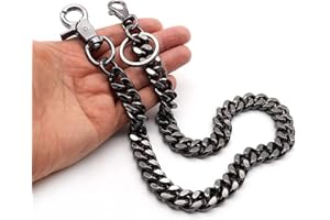 newtro Heavy Duty Wallet Chain Men Women Boy Girl, Biker Motorcycle Pants Jean Punk Goth Key Chain Black Gold Silver TH