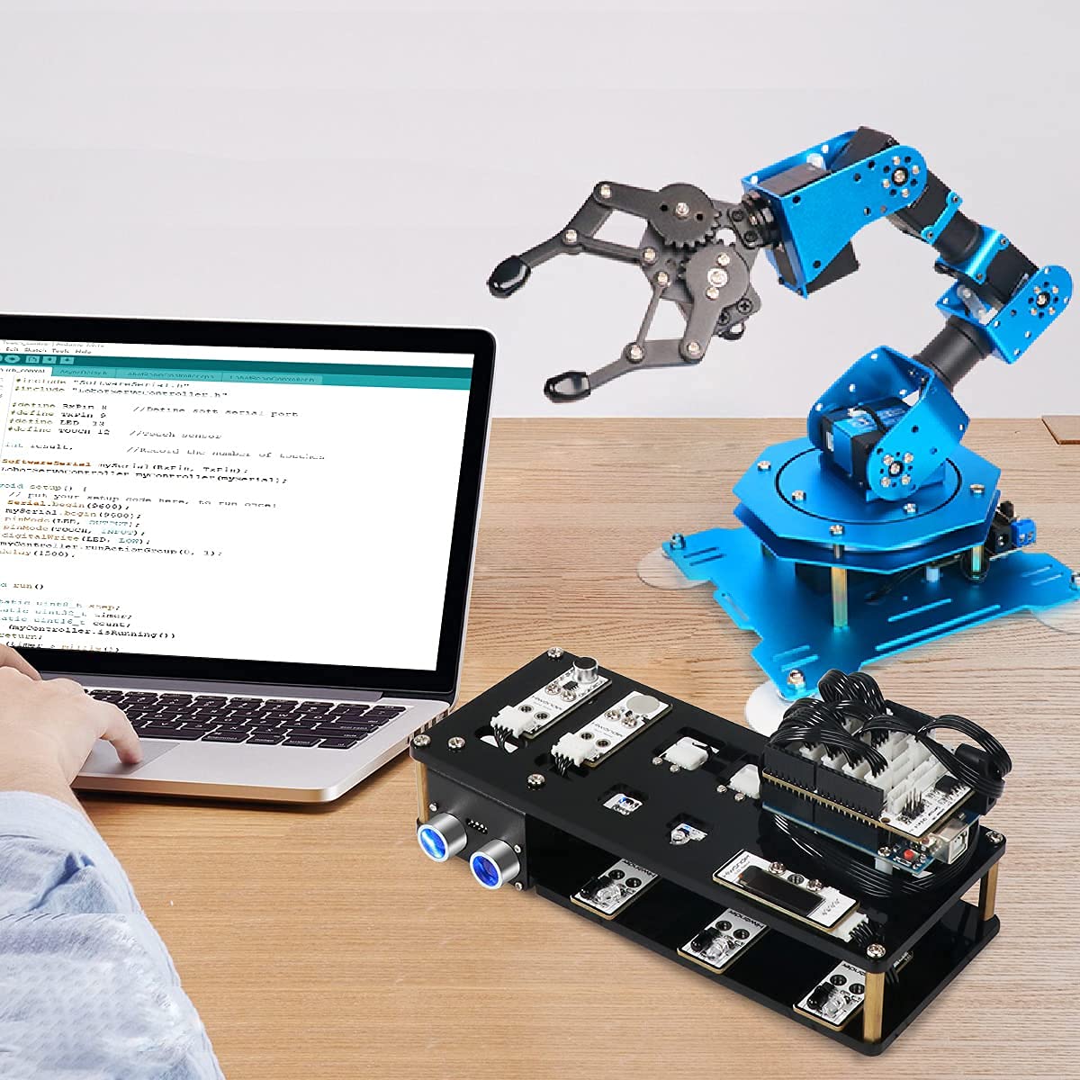LewanSoul Robotic Arm 6DOF Robot Arm Kit with Secondary Development Compatible with Arduino, DIY Programming Kit STEAM Robot with Sensor and Arduino Open Source Code & Tutorial
