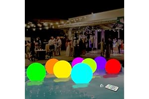 AUBESTKER Pool Toys 27 Inch Giant Led Beach Balls, 18 Color Glow in The Dark Party Decoration Supplies Glow Balls Blow up Yard Outdoor Pool Games