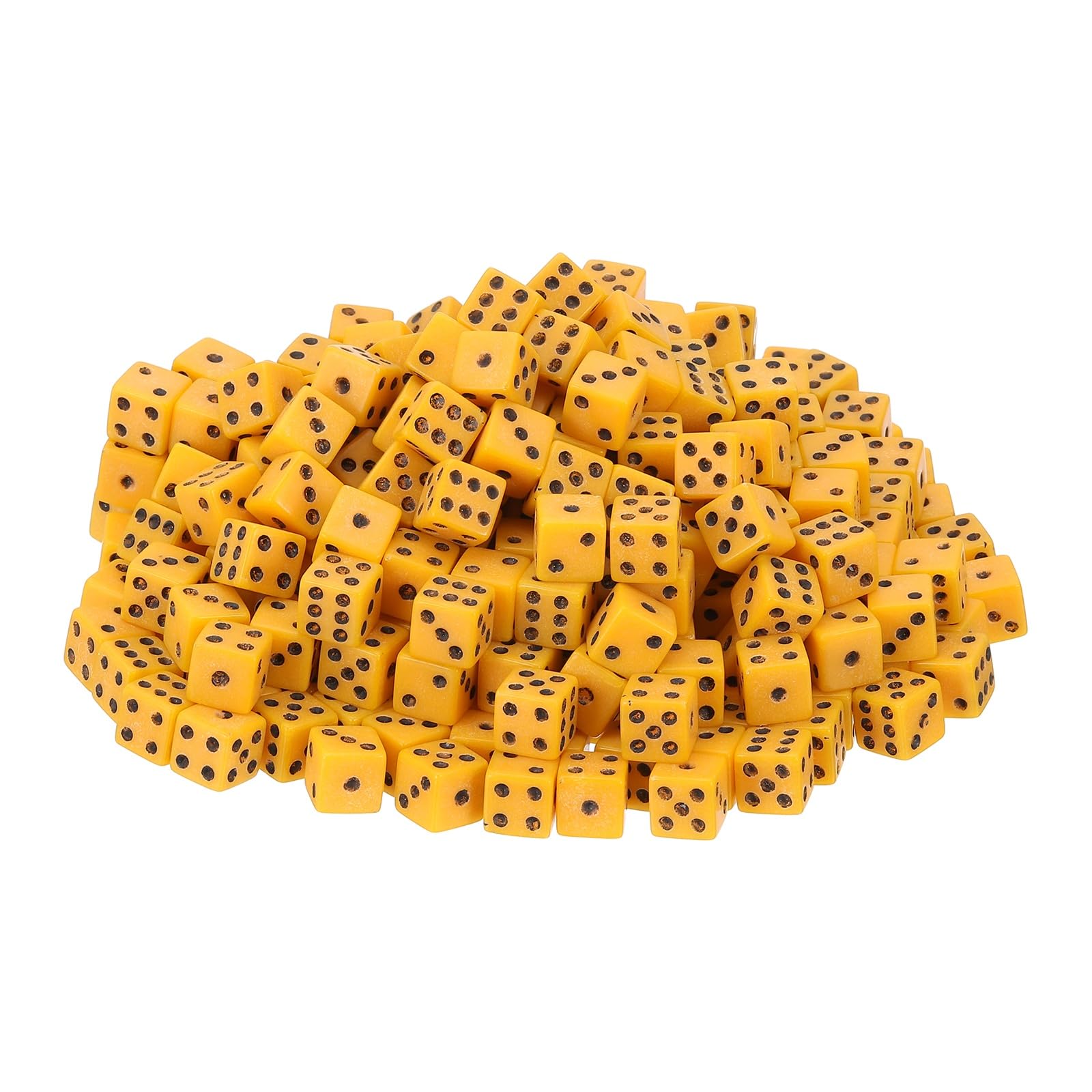 sourcing map 300Pcs Mini Dice, 8mm/0.31" Acrylic Tiny Six Side Game Dot Square Dice Bulk for Table Board Game Party Activities, Yellow/Black — image 1