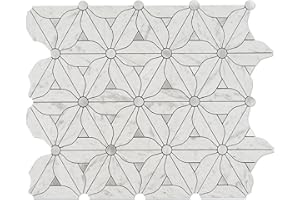 Bainley Petal Peel and Stick Backsplash, 10-Sheet Peel and Stick Wall Tiles PVC Mixed Metal Tile Stick on Backsplash for Kitchen