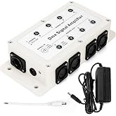 RioRand DMX Splitter Amplifier,8 Channel 3Pin 1 Input 8 Output Opto Isolated DMX512 Signal Distributor for Stage Lights,Moving Heads &amp; DMX Controllers