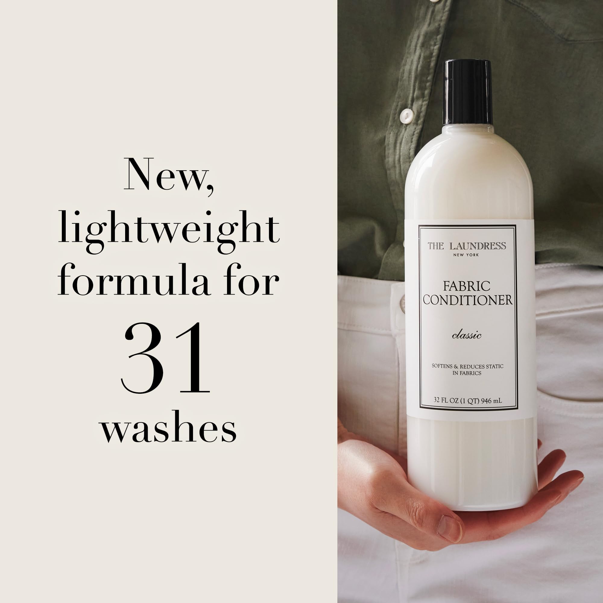The Laundress Fabric Conditioner Classic, Fabric Softener Liquid, Concentrated, 32 Fl Oz, Soften Fabrics, Reduces Static
