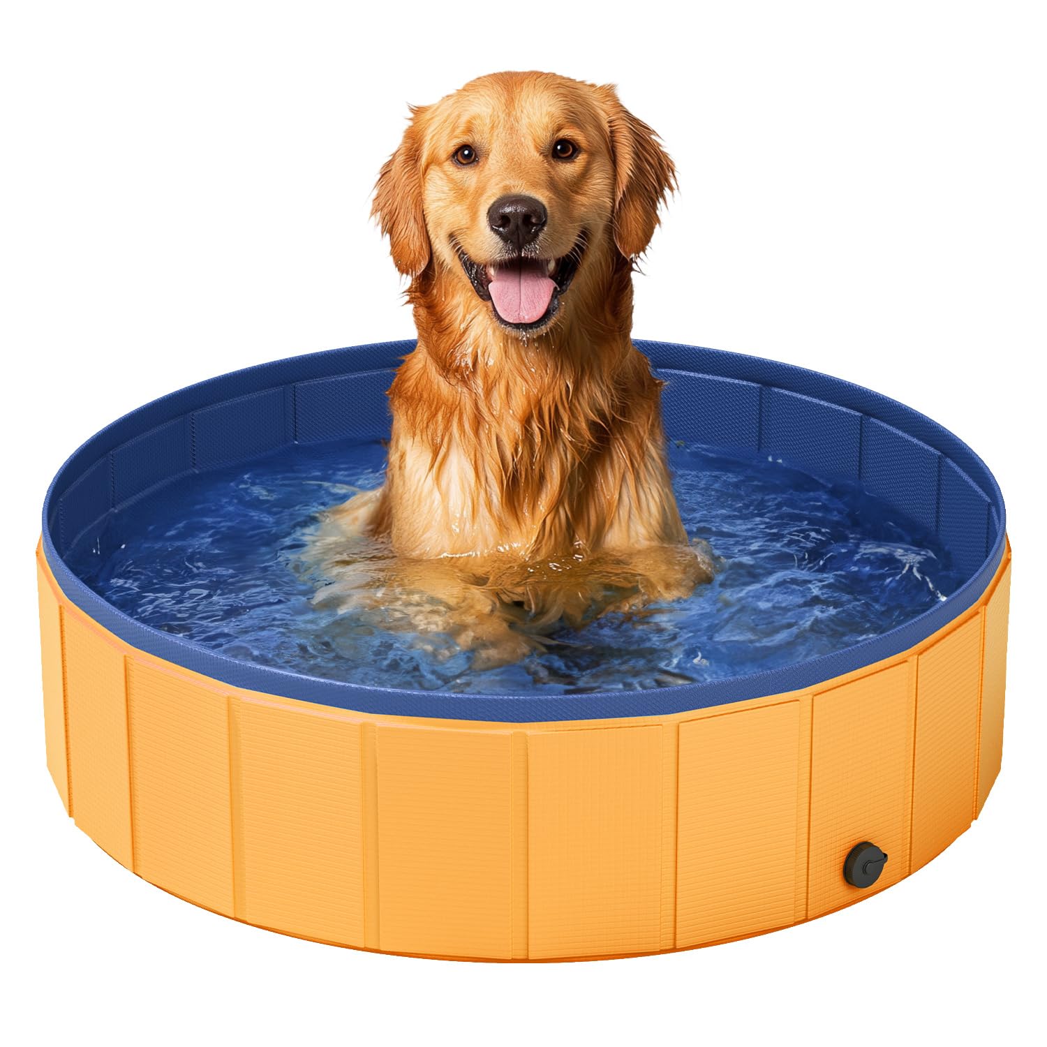 Photo 1 of Foldable Dog Pool, 40" Pet Swimming Pool, Pet Outdoor Bathing Tub, Dog Bath, Protective Lining, PVC Collapsible Pool for Dogs, Cats