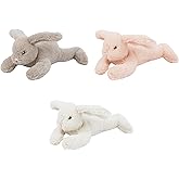 MON AMI Button Bunny Plush Set | 3-Piece Rabbit Stuffed Animals, 7” Each | Soft Bedtime Plushies for Babies & Toddlers