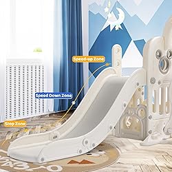 Arlopu Swing Slide for Kids, 6 in 1 Slide Climber