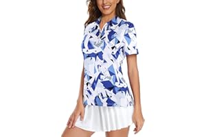 Viracy Womens Golf Shirt UPF50+ Sun Protection Short Sleeve 1/4 Zip Up Polo Workout Tops Fast Dry Fit Moisture Wicking