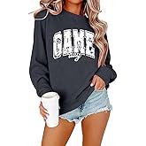 JINTING Game Day Sweatshirt Women Football Sweatshirts Sunday Funday Shirts Gameday Long Sleeve Shirt