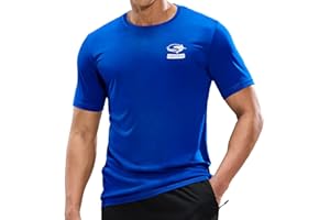 Haimont Men's UPF 50+ Sun Protection Fishing Shirts Short Sleeve Quick Dry Swim T-Shirt UV Workout Athletic Tee Shirt