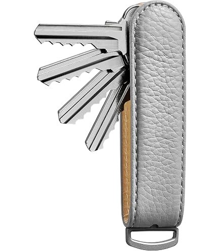 Style N Craft Full-Grain Leather Snap Loop & Key Ring Combo - Dark Tan, For Belts Up To 2"