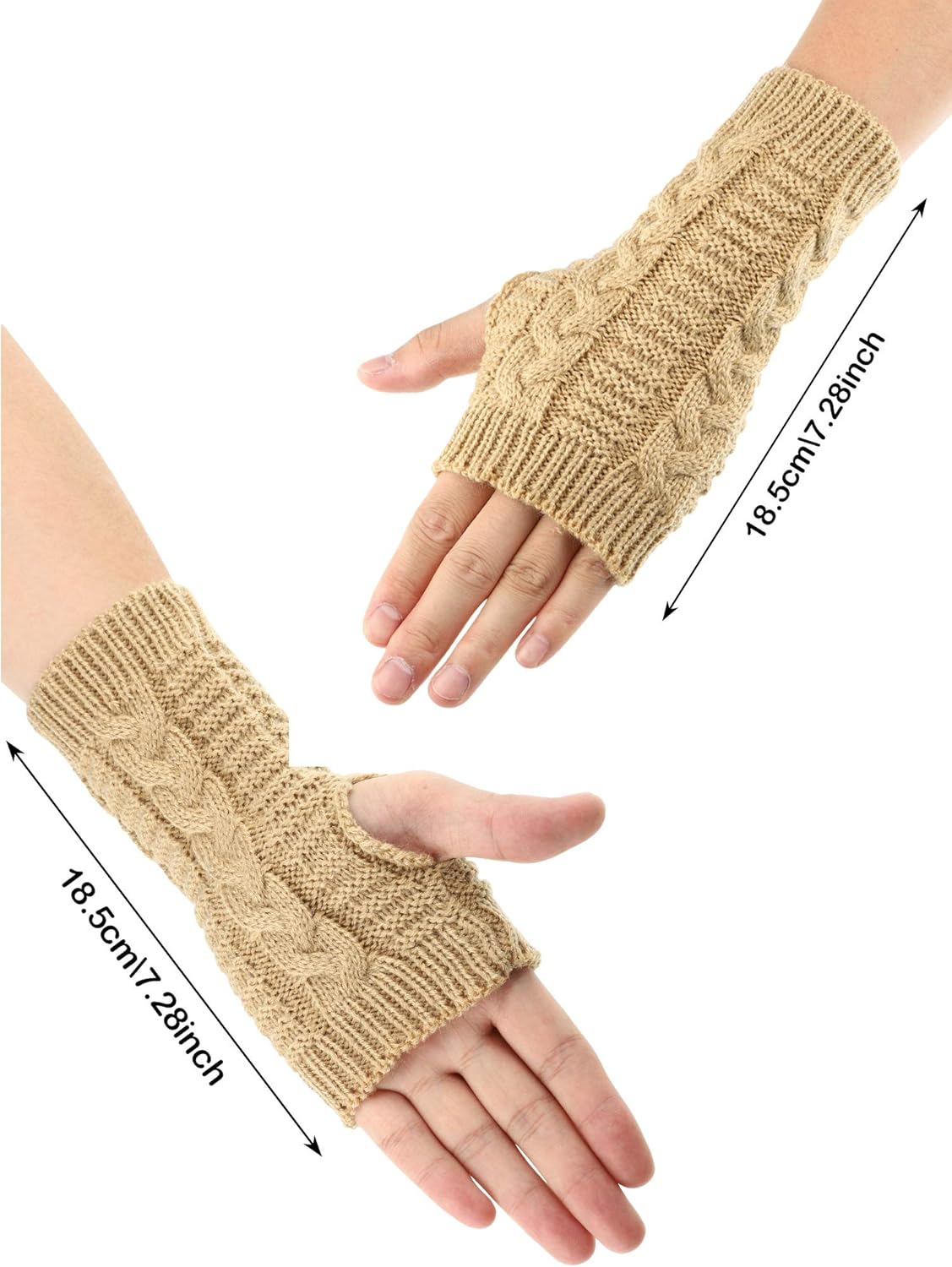 6 Pairs Unisex Fingerless Gloves Warm Knit Thumb Hole Gloves Mittens for Women and Men at  Women’s Clothing store
