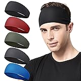 Acozycoo Mens Running Headband,5Pack,Mens Sweatband