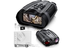 WISHBETY 3.5" Night Vision Goggles,4K Infrared Digital Binoculars,4000mAH Rechargeable Night-Vision Scope for Total Darkness,32GB for Photo and Video,10X Digital Zoom for Hunting