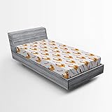 Ambesonne Hen Fitted Sheet, Continuous Pattern of