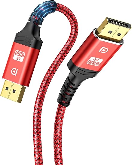 Alclap Cable Displayport 3m Cable Dp A Dp 4k Nylon Trenzado 4k 60hz 1440p 144hz Cable Displayport A Displayport Alta Velocidad Compatible Con Laptop Tv Pc Asus Dell Monitor De Juego Rojo Amazon Es Electronica