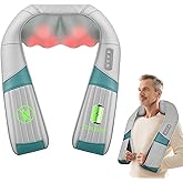 Snailax Cordless Neck Massager with Heat, Rechargeable Shiatsu Neck Back Massager for Pain Relief Deep Tissue, 4D Knead Shoulder Massager Pillow, with Portable Carry Bag, Gifts/Presents for Mom, Dad