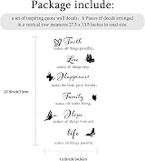 Outus 6 Pieces Faith Family Love Hope Wall Decals 70x30 cm Vinyl view 2