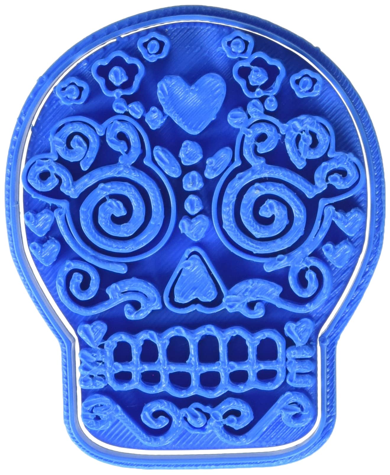 Cuticuter Halloween Skull Mexican Cookie Cutter, Blue, 8x7x1.5 cm