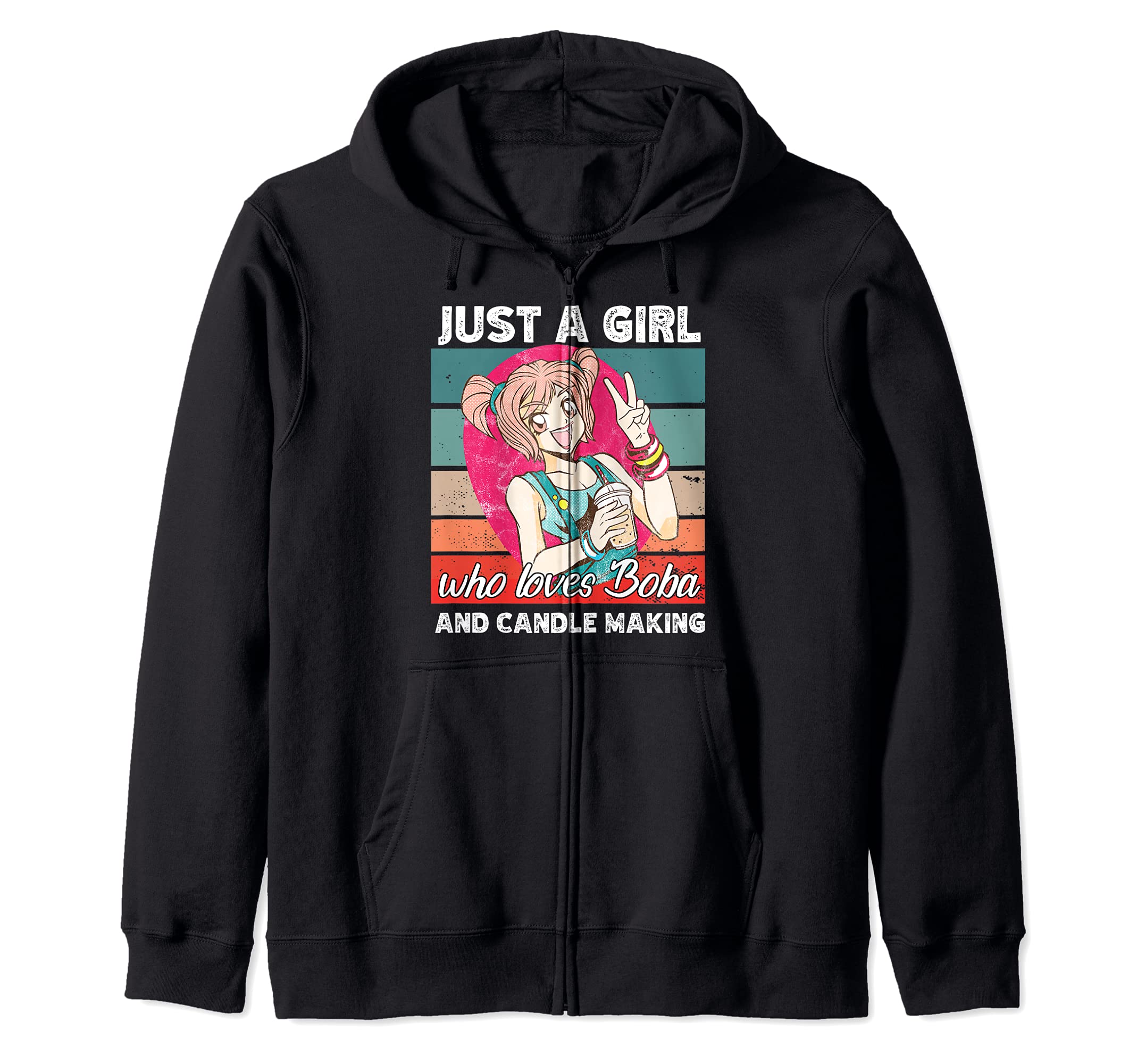 Just a girl who loves boba and Candle making kawaii Zip Hoodie