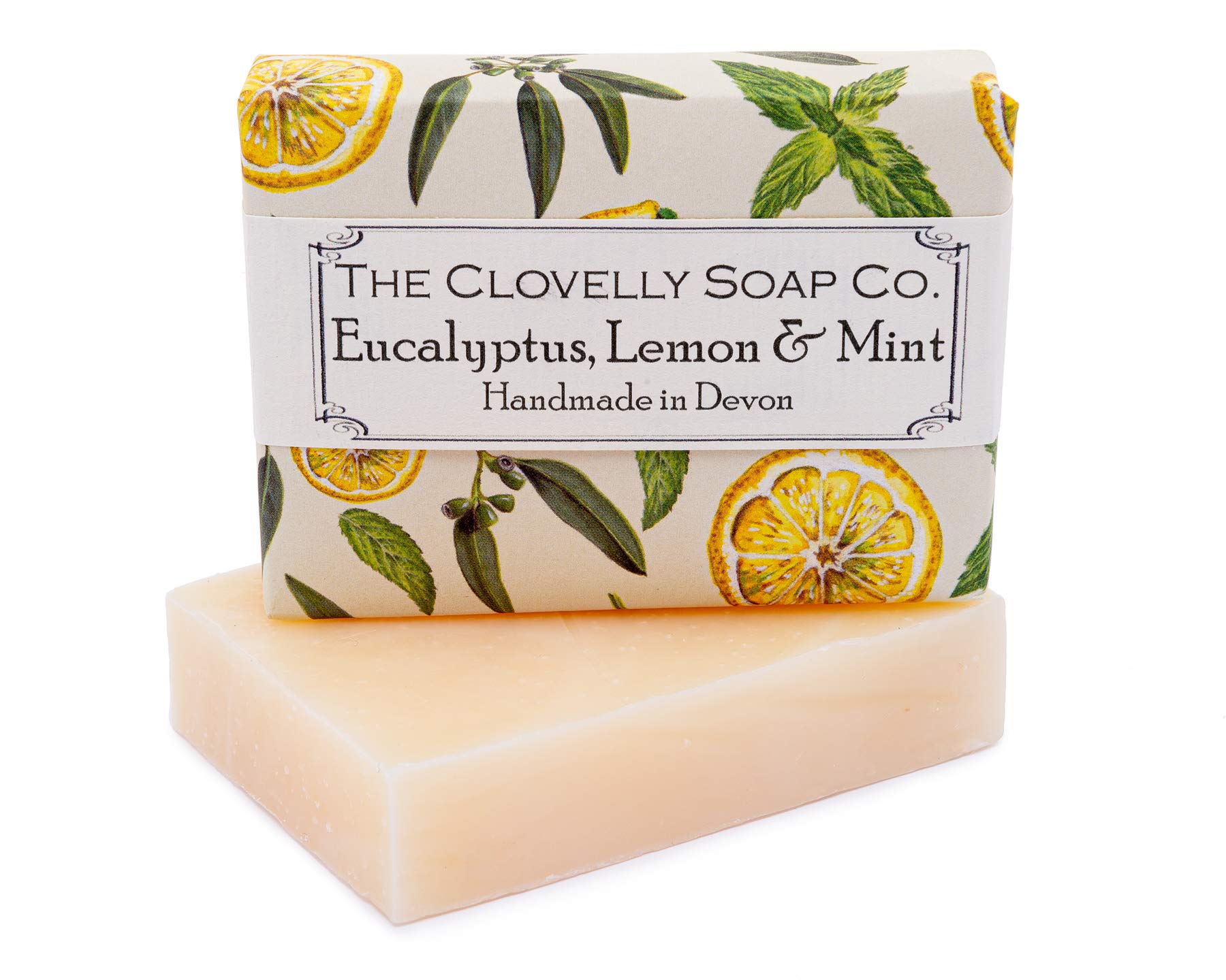 Clovelly Soap Co Natural Handmade Eucalyptus Mint and Lemon Soap Bar for all Skin Types 100g