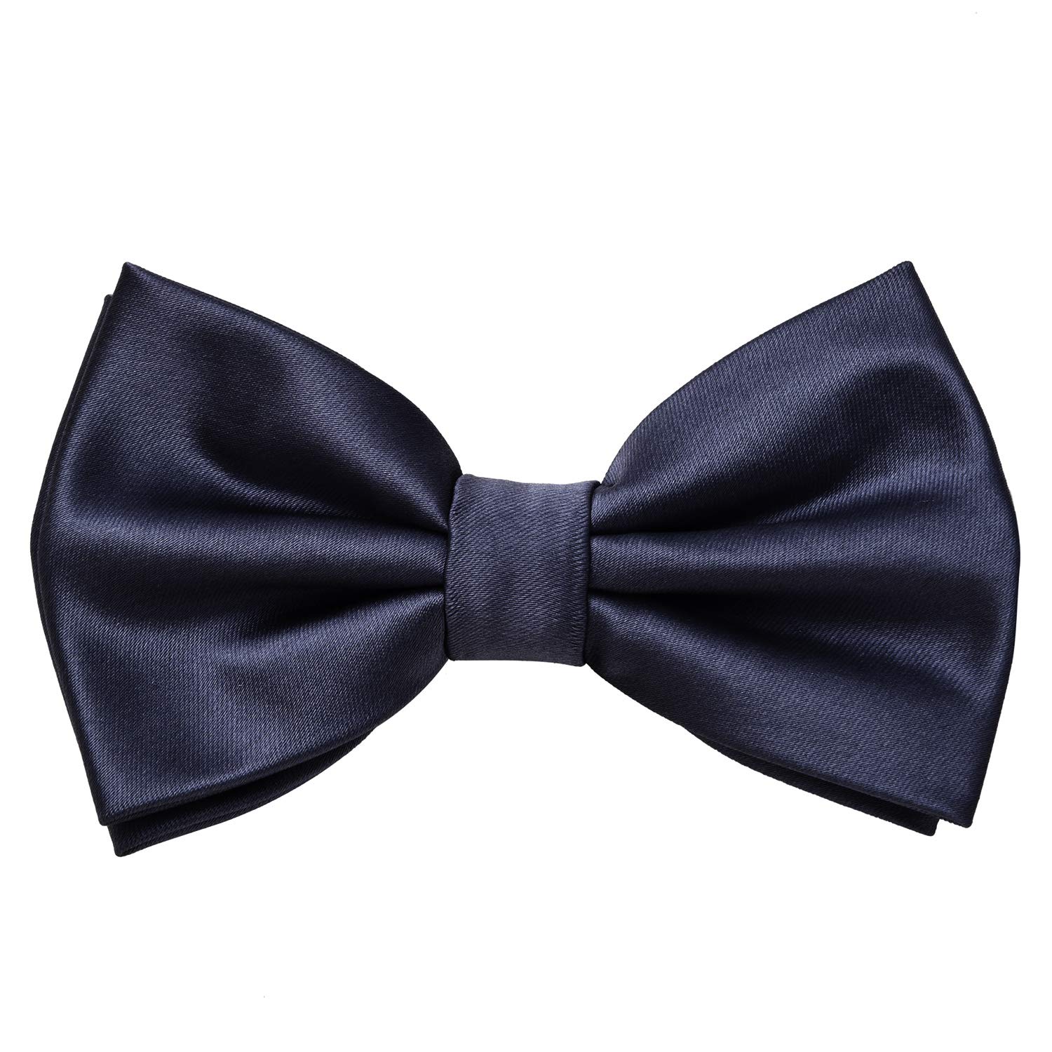 MASADA bow tie dark-blue navy - men's accessory in silk-look, continuously adjustable, handmade with hook closure - 12 x 6 cm