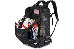 Newruiheng Motorcycle Helmet Backpack for Men, Large Capacity Cycling Storage Bag for for Outdoor (Green Camo)