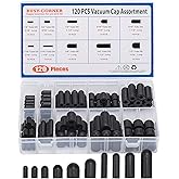 BUSY-CORNER 120 Pieces Rubber Vacuum Cap Assortment 10 Sizes Tube OD from 1/8" to 1/2" Sizes Automotive Carb Line Hose Caps K