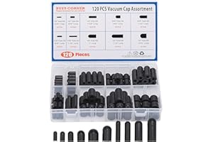 BUSY-CORNER 120 Pieces Rubber Vacuum Cap Assortment 10 Sizes Tube OD from 1/8" to 1/2" Sizes Automotive Carb Line Hose Caps Kit for Carburetor Manifold