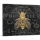 CANVAS ON DEMAND Honey Bee Canvas Wall Art Print by Chad Barrett, Home Decor, Quote, Wildlife Artwork,24" x20in