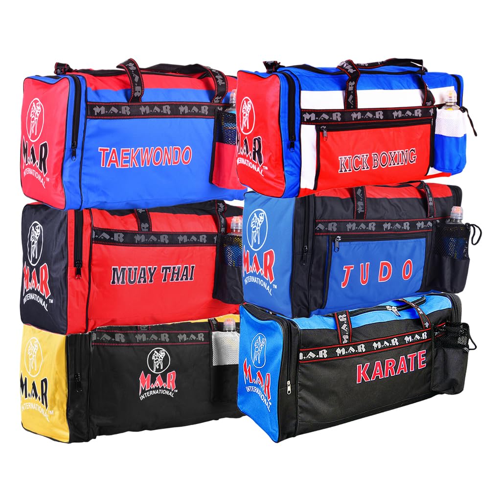 MAR | Sports Duffle Gym Bag (All in One) Unique Bottle Holder, Multi-Compartment Holdall, Fitness Kitbag for Training Equipment & Accessories, Unisex Equipment Carry Bag - Black & Yellow Kit Bag