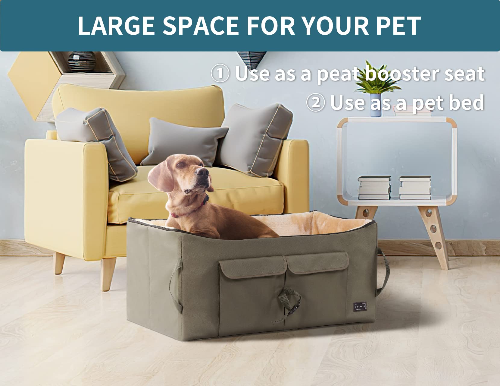 Petsfit Dog Booster Seat For 2 Small Dogs or Medium Dog up to 45 lb